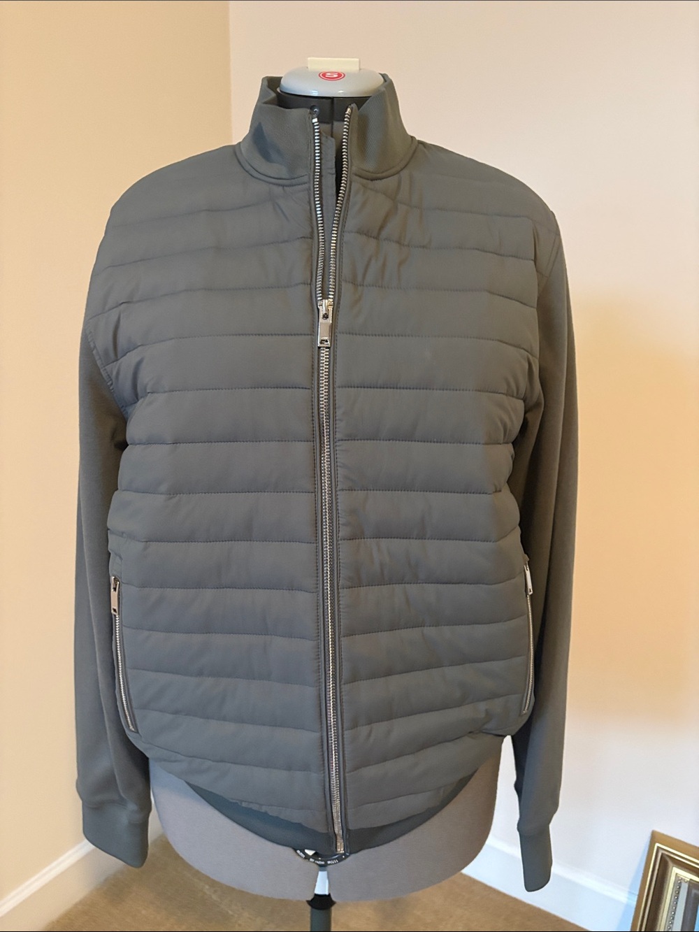 Reiss Freddie flintoff quilt & knit zip jacket mens size large